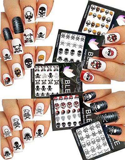 12-Halloween-Skull-Nail-Art-Stickers-2018-Monster-Nails-1