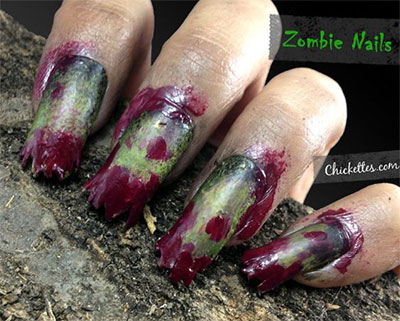 20-Halloween-Inspired-Zombie-Nail-Art-Ideas-2018 -The-Walking-Dead-Nails-10