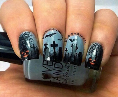 20-Halloween-Inspired-Zombie-Nail-Art-Ideas-2018 -The-Walking-Dead-Nails-13