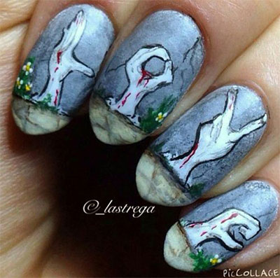 20-Halloween-Inspired-Zombie-Nail-Art-Ideas-2018 -The-Walking-Dead-Nails-15