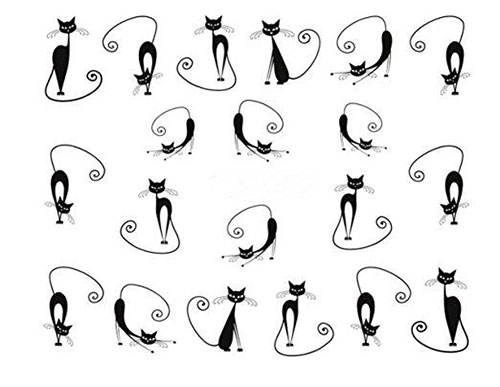 Halloween-Black-Cat-Nail-Art-Stickers-Decals-2018-3
