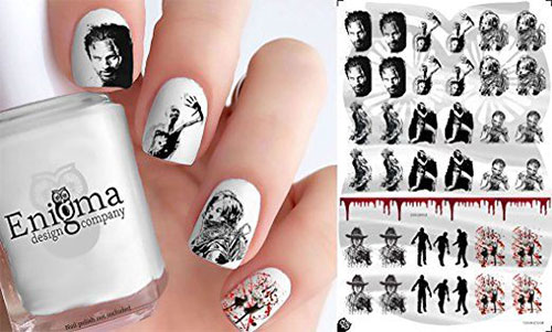 Halloween-Inspired-Zombie-Nail-Art-Stickers-2018 -The-Walking-Dead-Nails-5