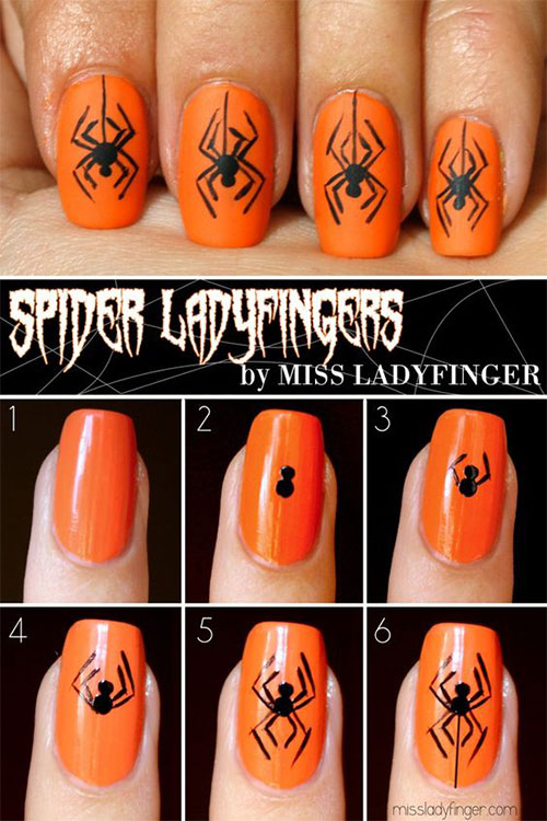 Spider-Spiderweb-Halloween-Nail-Art-Tutorials-For-Learners-2018-1