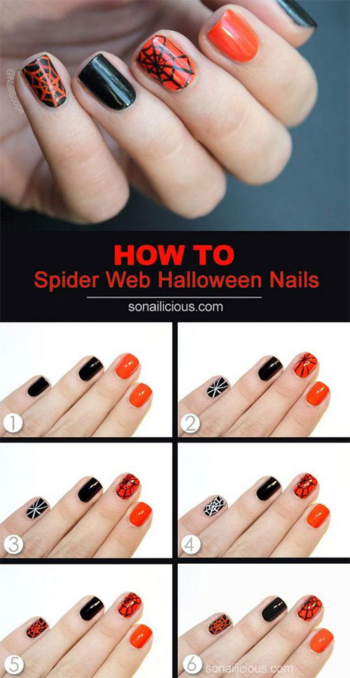 Spider-Spiderweb-Halloween-Nail-Art-Tutorials-For-Learners-2018-2