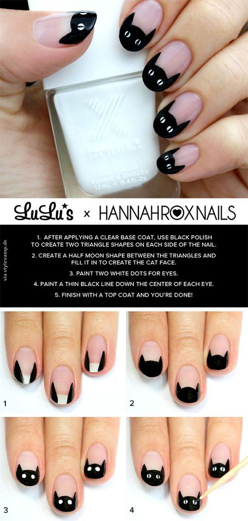 Step-By-Step-Black-Cat-Halloween-Nail-Tutorials-For-Learners-2018-1