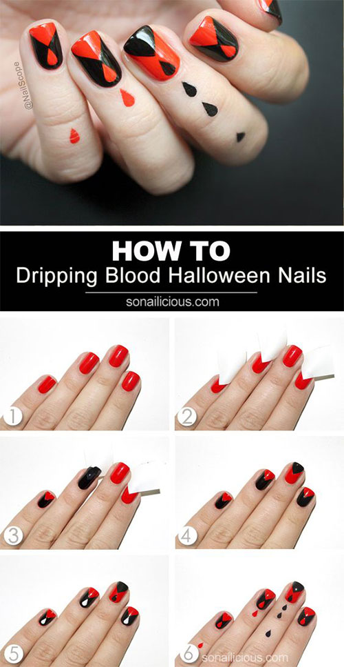 Step-By-Step-Blood-Halloween-Nail-Art-Tutorial-For-Beginners-2018-2