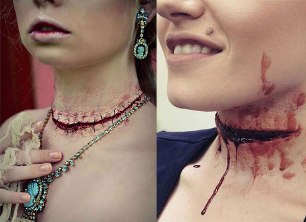 15 Horror Halloween  Neck  Makeup  Ideas Styles Looks 