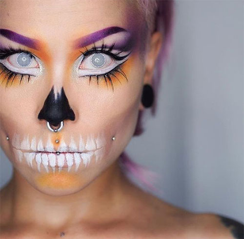 20-Skull-Skeleton-Halloween-Makeup-Ideas-Looks-2018-22