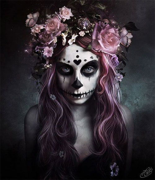 20-Skull-Skeleton-Halloween-Makeup-Ideas-Looks-2018-5