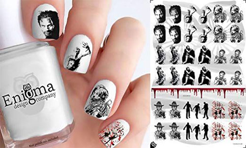 10-Halloween-Zombie-Nail-Art-Stickers-Designs-Trends-2019-The-Walking-Dead-Nails-6