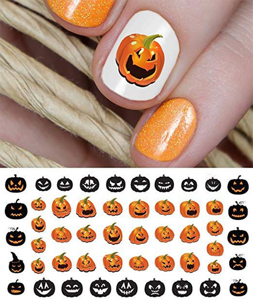 12+ Pumpkin Nails Art Stickers, Designs & Trends For Halloween 2019 ...