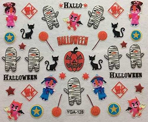 Halloween-Mummy-Nail-Art-Stickers-Decals-Designs-Trends-2019-1