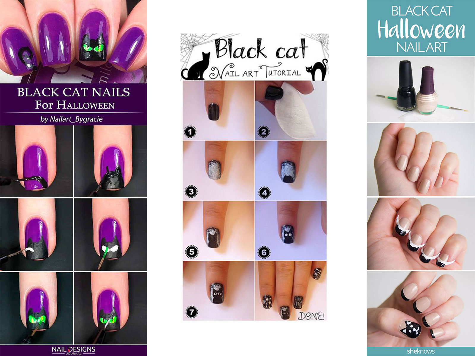 Easy-Step-By-Step-Black-Cat-Halloween-Nails-Art-Tutorials-For-Learners-2019-F
