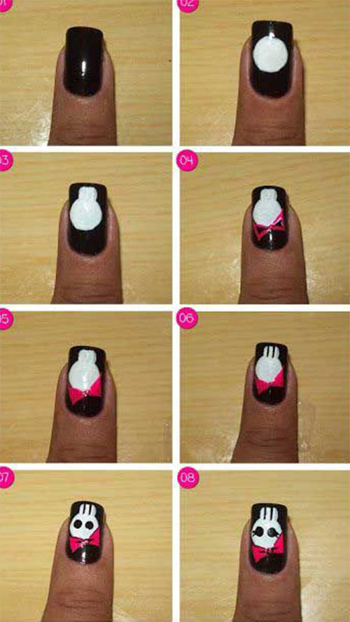 Simple-Step-By-Step-Skull-Halloween-Nails-Art-Tutorials-For-Learners-2019-1