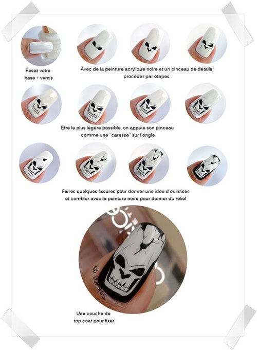 Simple-Step-By-Step-Skull-Halloween-Nails-Art-Tutorials-For-Learners-2019-4
