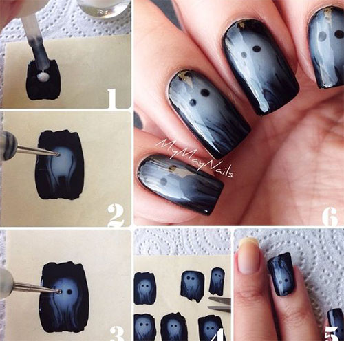 Step-By-Step-Halloween-Ghost-Nails-Art-Tutorials-For-Beginners-2019-2