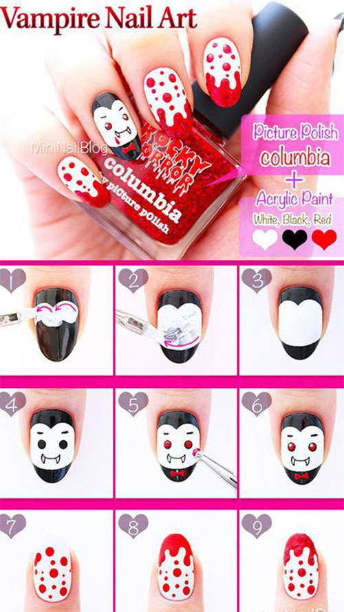 Step-By-Step-Halloween-Vampire-Nails-Art-Tutorials-For-Beginners-2019-3