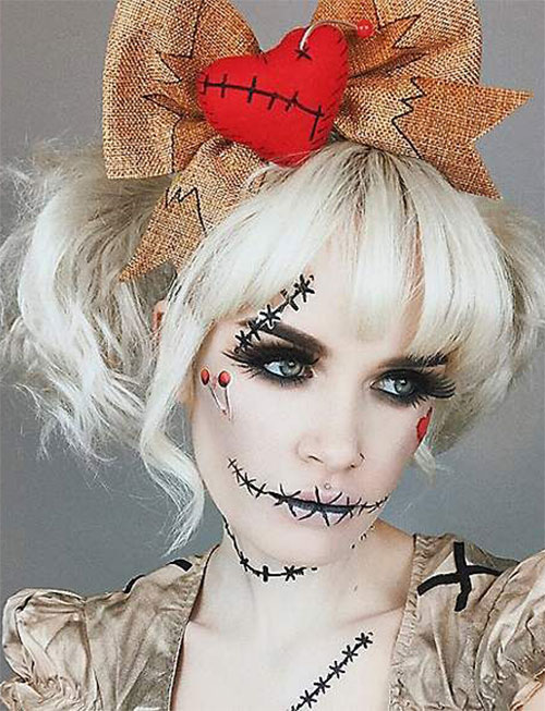 18-Very-Scary-Voodoo-Doll-Halloween-Makeup-Looks-Styles-Ideas-2019-16