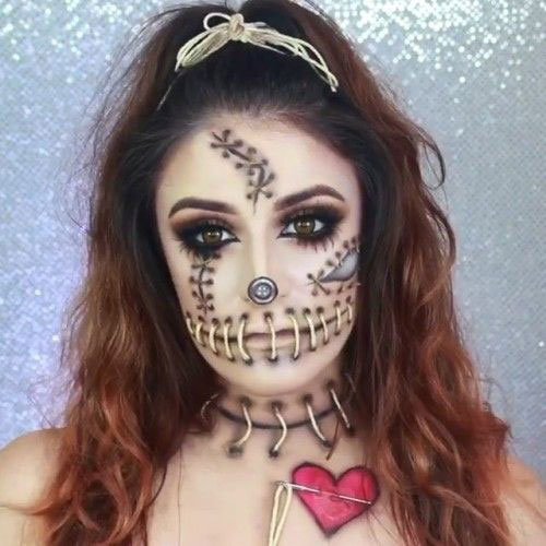 18-Very-Scary-Voodoo-Doll-Halloween-Makeup-Looks-Styles-Ideas-2019-4