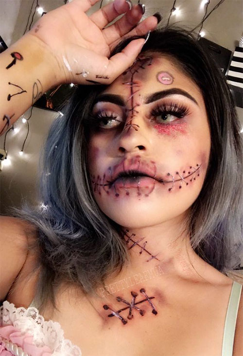 18-Very-Scary-Voodoo-Doll-Halloween-Makeup-Looks-Styles-Ideas-2019-9