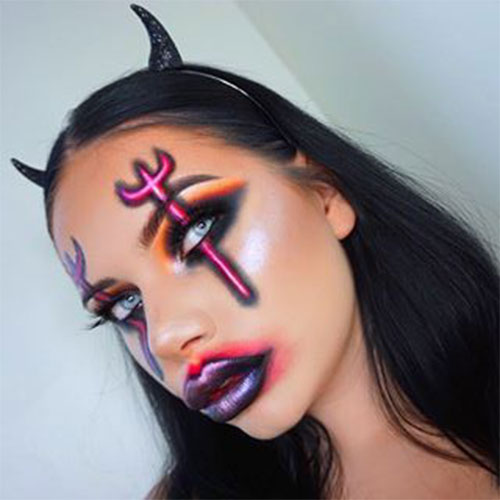 10-Amazing-Neon-Face-Paint-Makeup-Ideas-For-Halloween-2019-10